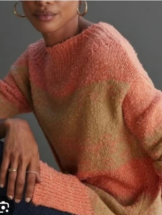 Pilcro Sweaters - Pilcro-Anthropologie- Orange/Tan Tunic Sweater, Super Soft Sz.Small Oversized